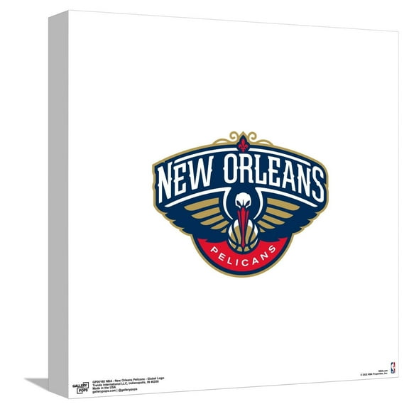 Gallery Pops NBA New Orleans Pelicans - Global Logo Canvas Wall Art, Unframed Version, 12" x 12"