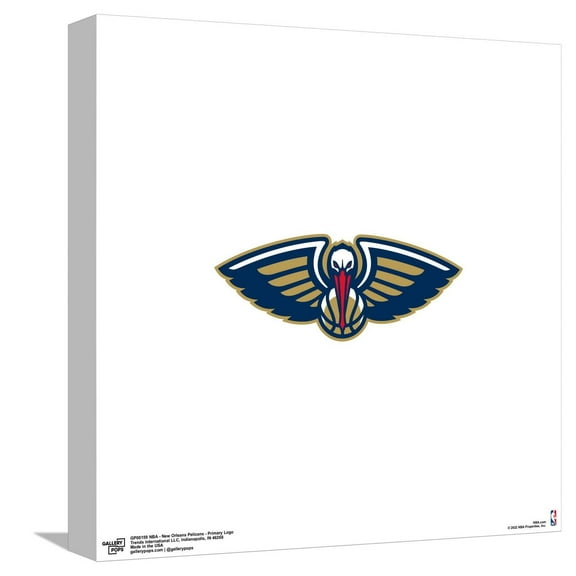 Gallery Pops NBA New Orleans Pelicans - Primary Logo Canvas Wall Art, Unframed Version, 12" x 12"
