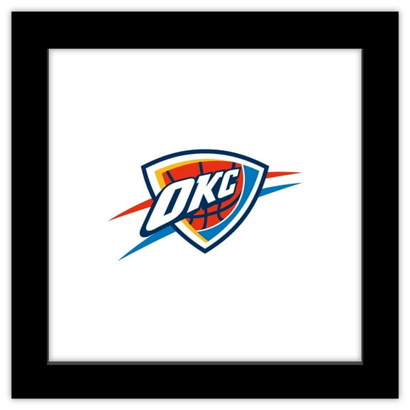 Gallery Pops NBA Oklahoma City Thunder - Primary Logo Wall Art, Black Framed Version, 12" x 12"