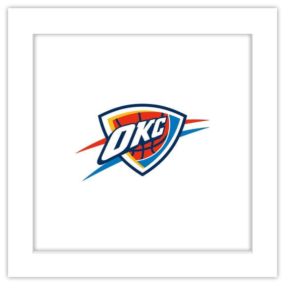 Gallery Pops NBA Oklahoma City Thunder - Primary Logo Wall Art, White Framed Version, 12" x 12"
