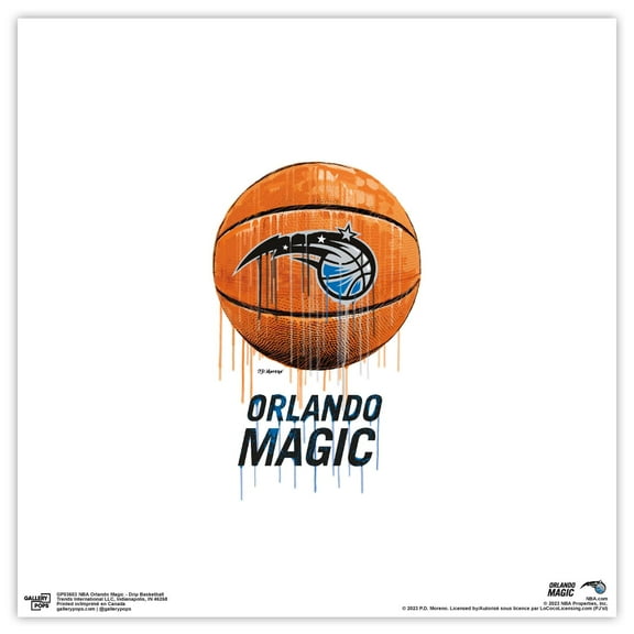 Gallery Pops NBA Orlando Magic - Drip Basketball Wall Art, Unframed Version, 12" x 12"