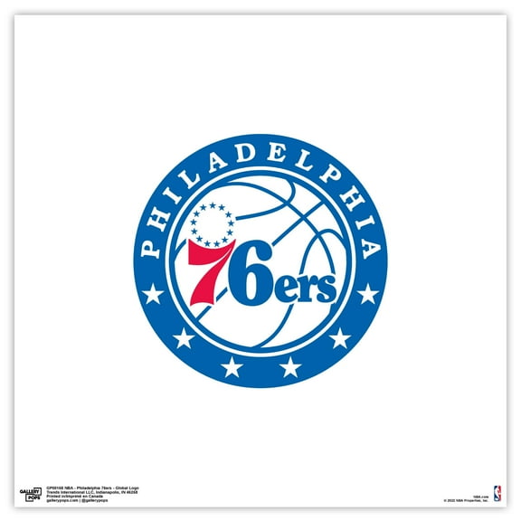 Gallery Pops NBA Philadelphia 76ers - Global Logo Wall Art, Unframed Version, 12" x 12"