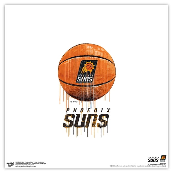 Gallery Pops NBA Phoenix Suns - Drip Basketball Wall Art, Unframed Version, 12" x 12"