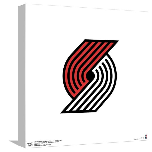 Gallery Pops NBA Portland Trail Blazers - Primary Logo Canvas Wall Art, Unframed Version, 12" x 12"