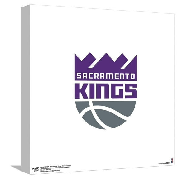 Gallery Pops NBA Sacramento Kings - Primary Logo Canvas Wall Art, Unframed Version, 12" x 12"