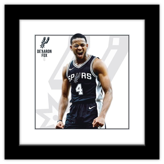 Gallery Pops® NBA San Antonio Spurs - De'Aaron Fox Feature Series Wall Art, Black Framed Version