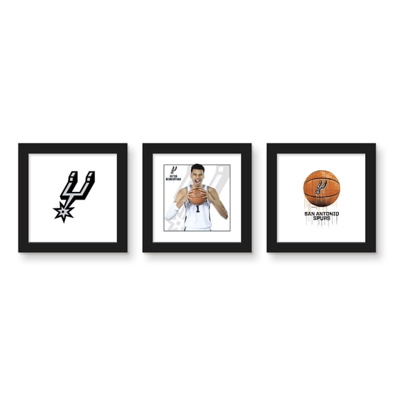 Gallery Pops® NBA San Antonio Spurs - Victor Wembanyama 25 (3-Pack), Black Framed Version, 12" x 12"