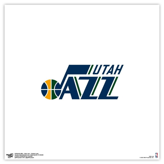 Gallery Pops NBA Utah Jazz - Global Logo Wall Art, Unframed Version, 12" x 12"