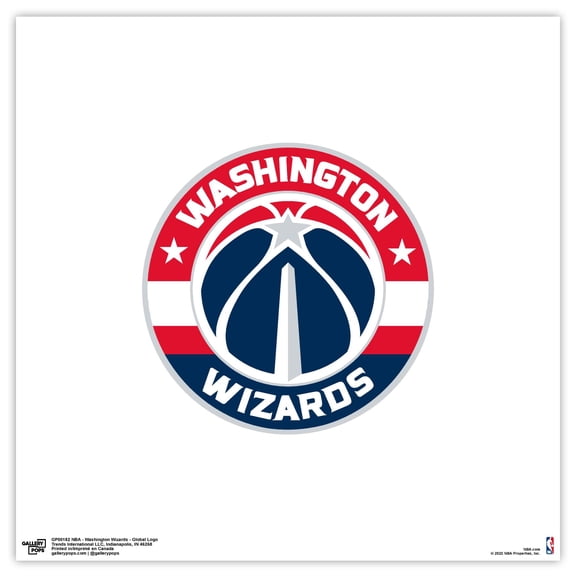 Gallery Pops NBA Washington Wizards - Global Logo Wall Art, Unframed Version, 12" x 12"