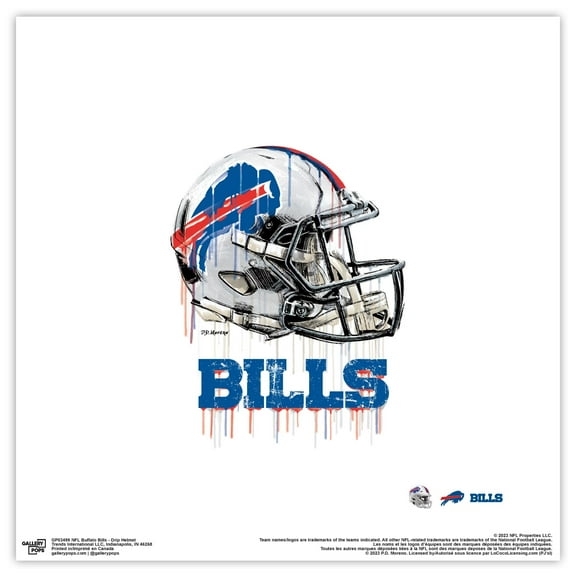 Gallery Pops NFL Buffalo Bills - Drip Helmet Wall Art, Unframed Version, 12" x 12"