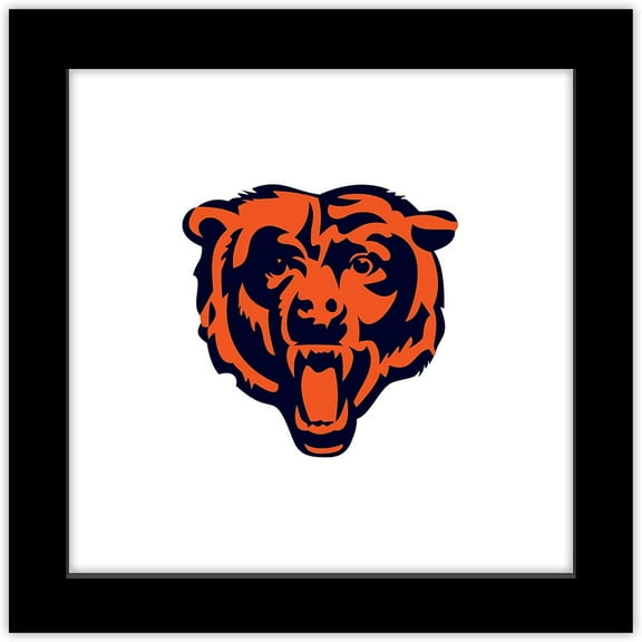 Gallery Pops NFL Chicago Bears - Primary Mark - Bear Wall Art, Black Framed Version, 12" x 12"