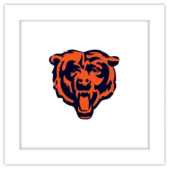 Gallery Pops NFL Chicago Bears - Primary Mark - Bear Wall Art, White Framed Version, 12" x 12"
