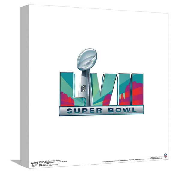 Gallery Pops NFL - Commemorative Super Bowl LVII Logo Canvas Wall Art, Unframed Version, 12" x 12"