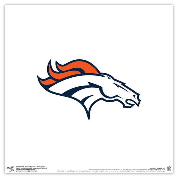 Gallery Pops NFL Denver Broncos - Primary Mark Wall Art, Unframed Version, 12" x 12"
