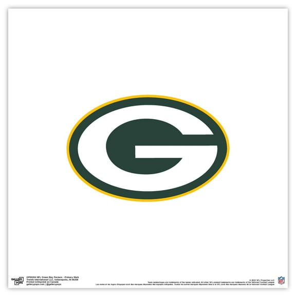 Gallery Pops NFL Green Bay Packers - Primary Mark Wall Art, Unframed Version, 12" x 12"