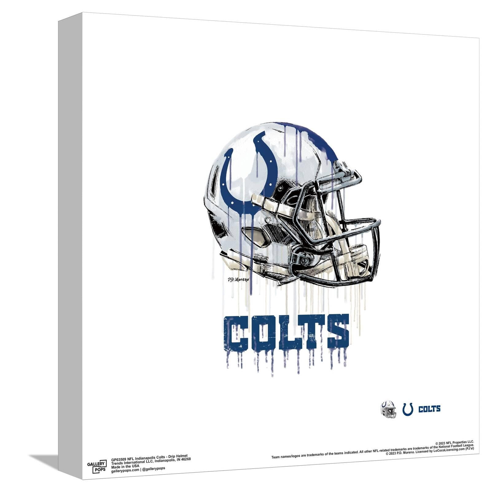 Gallery Pops NFL Indianapolis Colts - Drip Helmet Canvas Wall Art ...
