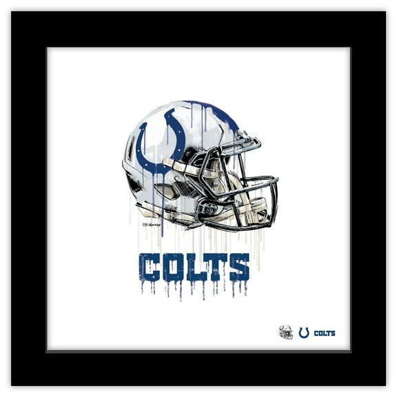 Gallery Pops NFL Indianapolis Colts - Drip Helmet Wall Art, Black Framed Version, 12" x 12"