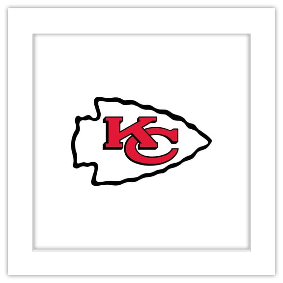 Gallery Pops NFL Kansas City Chiefs - Primary Mark Wall Art, White Framed Version, 12" x 12"