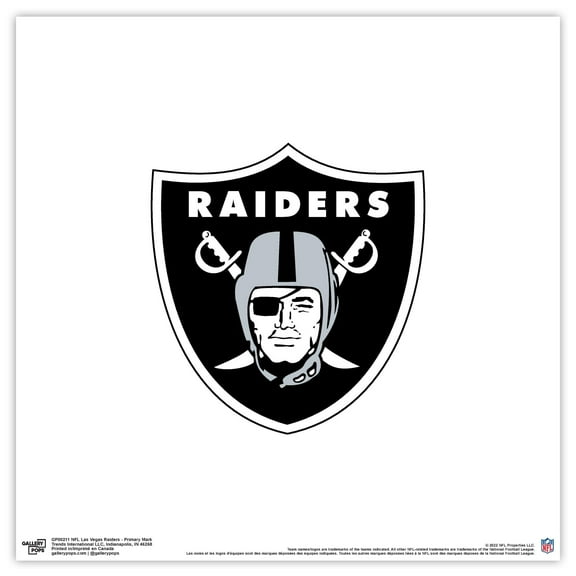 Gallery Pops NFL Las Vegas Raiders - Primary Mark Wall Art, Unframed Version, 12" x 12"