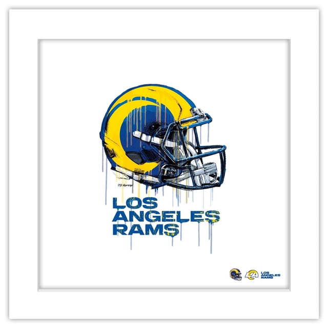 Nfl Drip Rams Gallery Pops NFL Los Angeles Rams - Drip Helmet Wall Art, White Framed ...