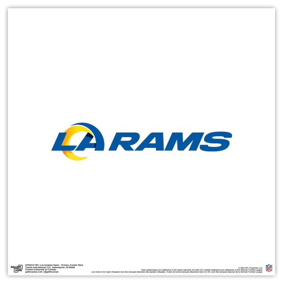 Gallery Pops NFL Los Angeles Rams - Primary Combo Mark Wall Art, Unframed Version, 12" x 12"