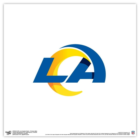 Gallery Pops NFL Los Angeles Rams - Primary Mark Wall Art, Unframed Version, 12" x 12"