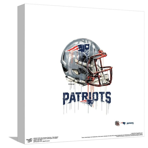 Gallery Pops NFL New England Patriots - Drip Helmet Canvas Wall Art, Unframed Version, 12" x 12"
