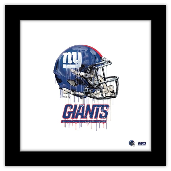 Gallery Pops NFL New York Giants - Drip Helmet Wall Art, Black Framed Version, 12" x 12"
