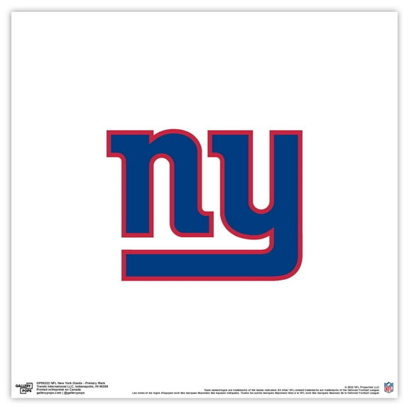 Gallery Pops NFL New York Giants - Primary Mark Wall Art, Unframed Version, 12" x 12"