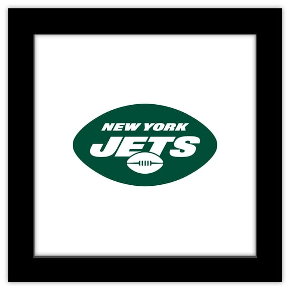 Gallery Pops NFL New York Jets - Primary Mark Wall Art, Black Framed Version, 12" x 12"