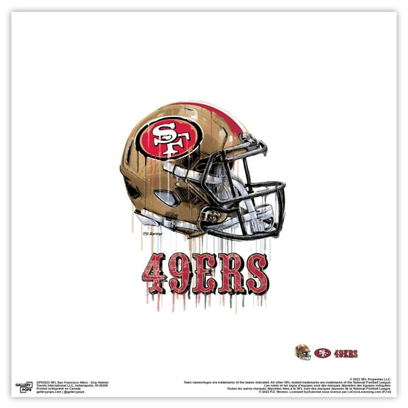 Gallery Pops NFL San Francisco 49ers - Drip Helmet Wall Art, Unframed Version, 12" x 12"