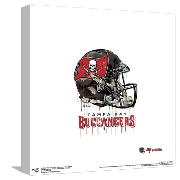 Gallery Pops NFL Tampa Bay Buccaneers - Drip Helmet Canvas Wall Art, Unframed Version, 12" x 12"