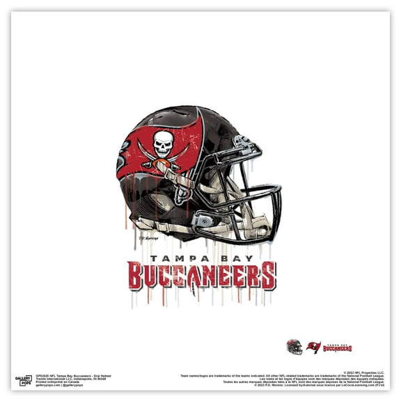 Gallery Pops NFL Tampa Bay Buccaneers - Drip Helmet Wall Art, Unframed Version, 12" x 12"