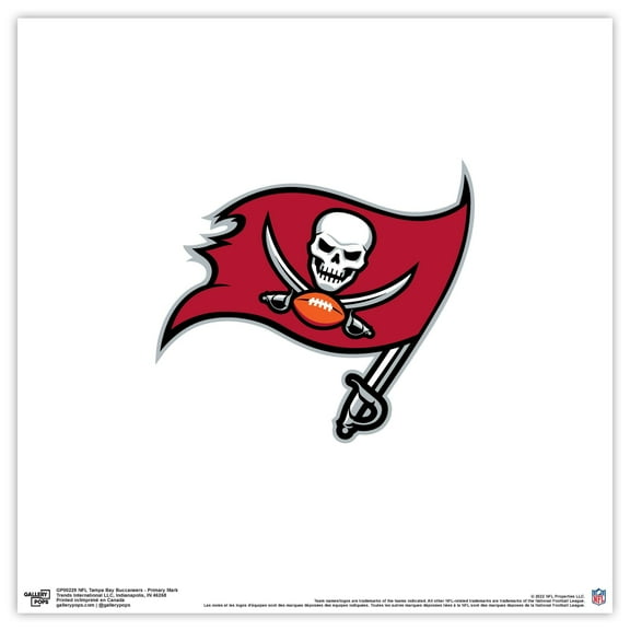 Gallery Pops NFL Tampa Bay Buccaneers - Primary Mark Wall Art, Unframed Version, 12" x 12"