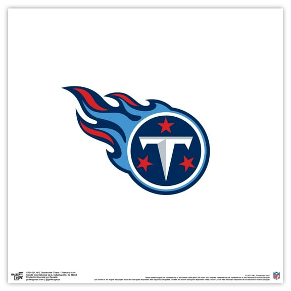 Gallery Pops NFL Tennessee Titans - Primary Mark Wall Art, Unframed Version, 12" x 12"