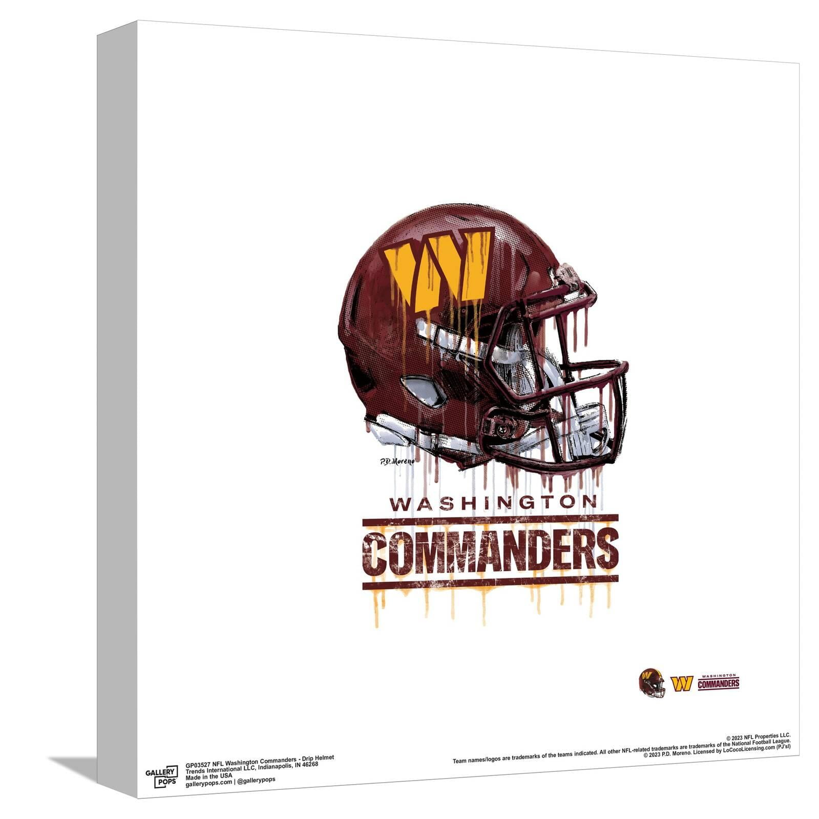 Commanders Drip Gallery Pops NFL Washington Commanders - Drip Helmet Canvas Wall Art ...