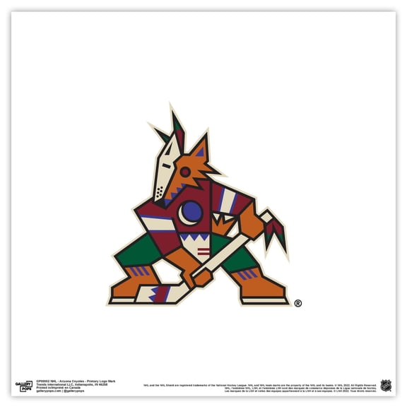 Gallery Pops NHL Arizona Coyotes - Primary Logo Mark Wall Art, Unframed Version, 12" x 12"