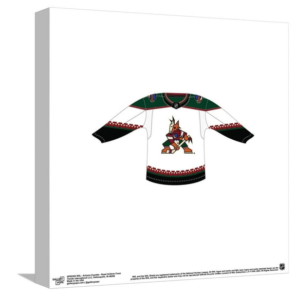 Gallery Pops NHL - Arizona Coyotes - Road Uniform Front Canvas Wall Art, Unframed Version, 12" x 12"