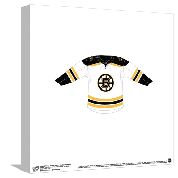 Gallery Pops NHL - Boston Bruins - Road Uniform Front Canvas Wall Art, Unframed Version, 12" x 12"