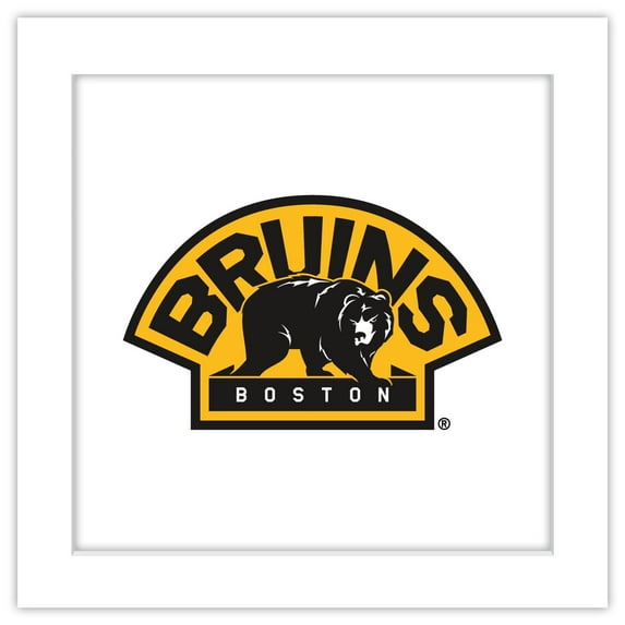Gallery Pops NHL Boston Bruins - Secondary Logo Mark Wall Art, White Framed Version, 12" x 12"