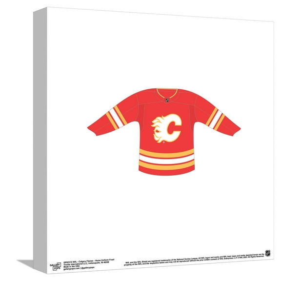 Gallery Pops NHL - Calgary Flames - Home Uniform Front Canvas Wall Art, Unframed Version, 12" x 12"