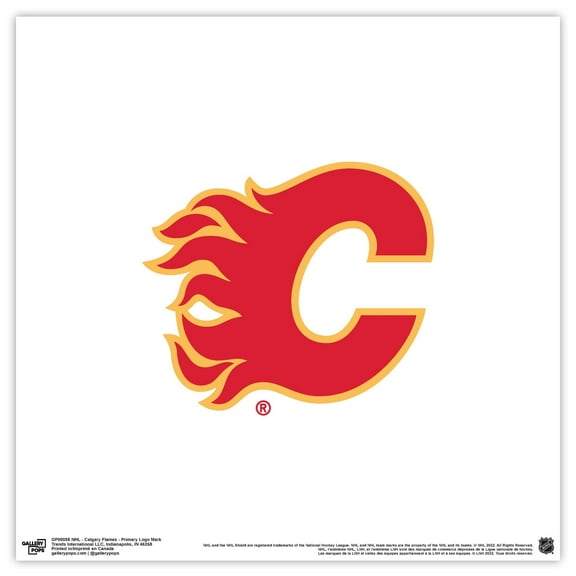 Gallery Pops NHL Calgary Flames - Primary Logo Mark Wall Art, Unframed Version, 12" x 12"