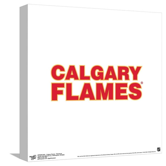 Gallery Pops NHL Calgary Flames - Wordmark Canvas Wall Art, Unframed Version, 12" x 12"