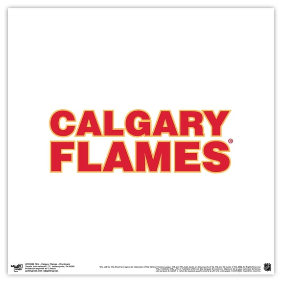 Gallery Pops NHL Calgary Flames - Wordmark Wall Art, Unframed Version, 12" x 12"
