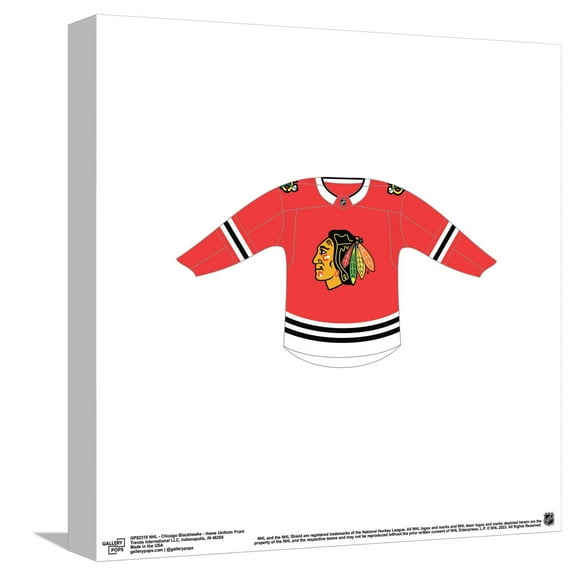 Gallery Pops NHL - Chicago Blackhawks - Home Uniform Front Canvas Wall Art, Unframed Version, 12" x 12"
