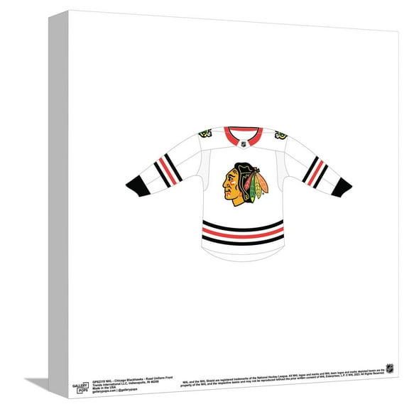 Gallery Pops NHL - Chicago Blackhawks - Road Uniform Front Canvas Wall Art, Unframed Version, 12" x 12"