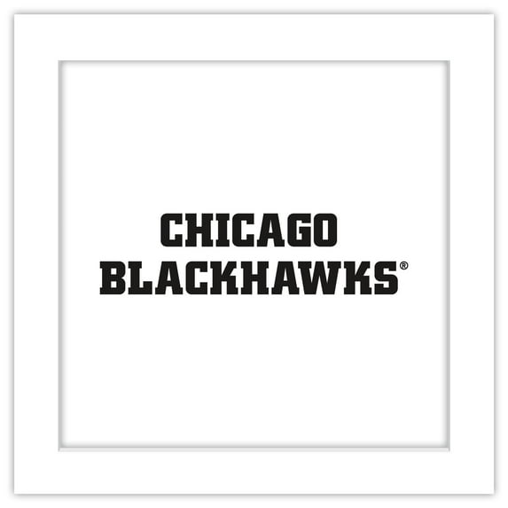 Gallery Pops NHL Chicago Blackhawks - Wordmark Wall Art, White Framed Version, 12" x 12"