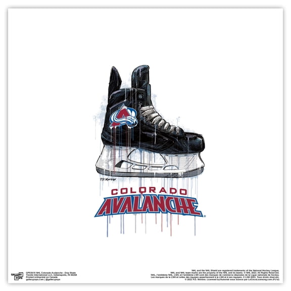 Gallery Pops NHL Colorado Avalanche - Drip Skate Wall Art, Unframed Version, 12" x 12"