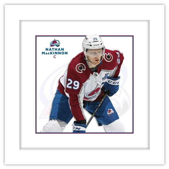 Gallery Pops NHL Colorado Avalanche - Nathan MacKinnon Player Feature Series 25 Wall Art, White Framed Version, 12" x 12"