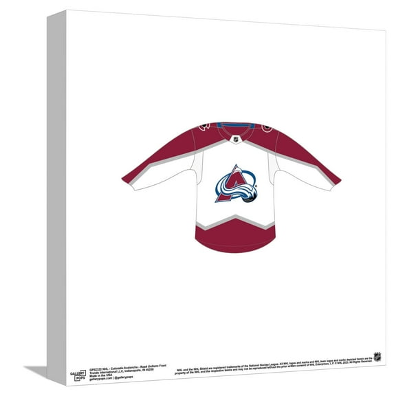 Gallery Pops NHL - Colorado Avalanche - Road Uniform Front Canvas Wall Art, Unframed Version, 12" x 12"